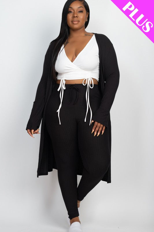 Oh So Luxe Ribbed Open Front Cardigan & Leggings Set – OhLuxury Boutique